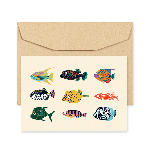 POSTCARD - FISHES - DRAWING 001